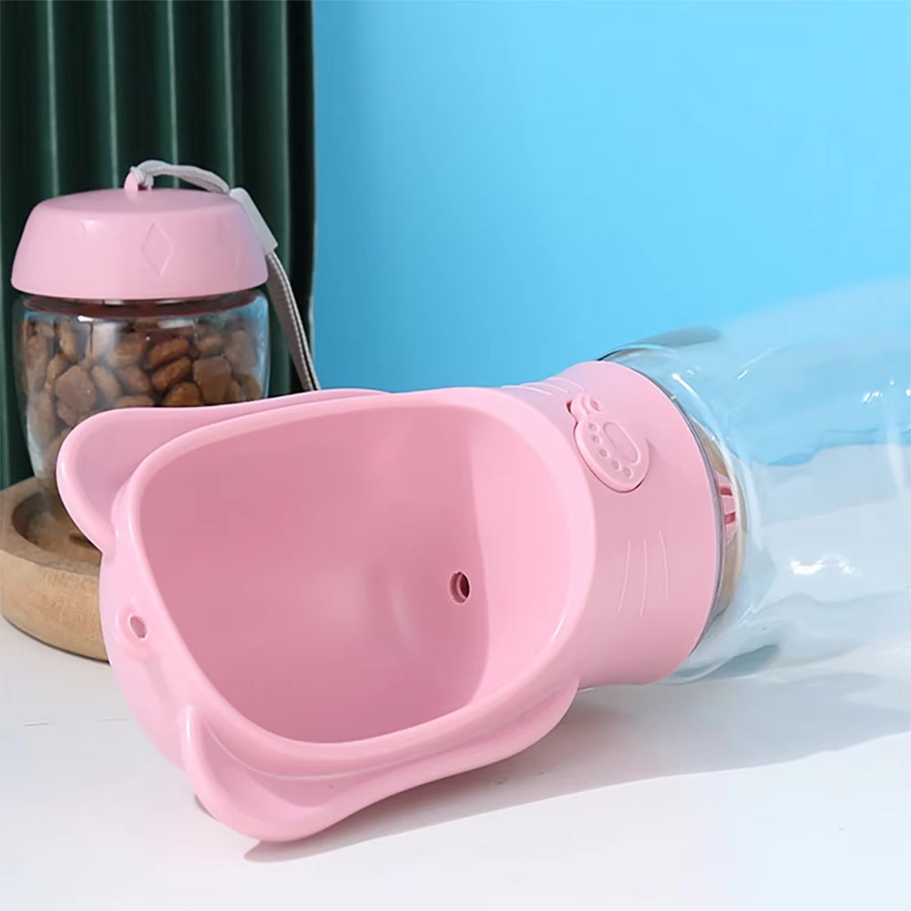 2 in 1 Dog Water Bottle with Food Container and Leak Proof Travel Dispenser