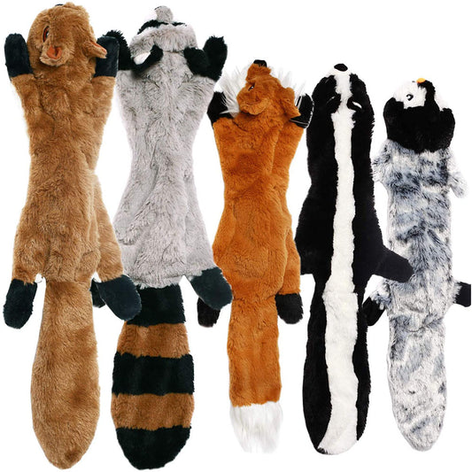 Stuffingless Plush Squeaky Dog Chew Toy Pet Squeak Toy